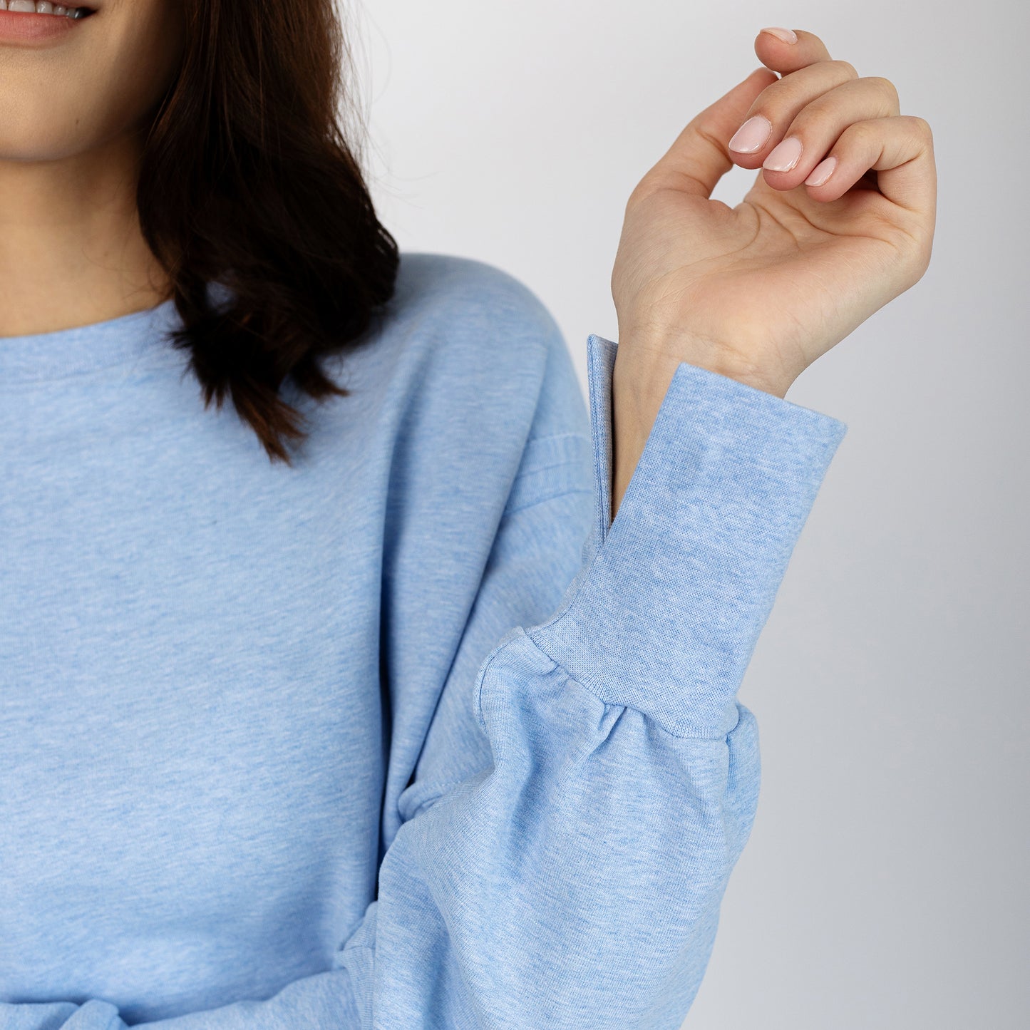 Amelia Crew Neck Sweatshirt - Light Blue